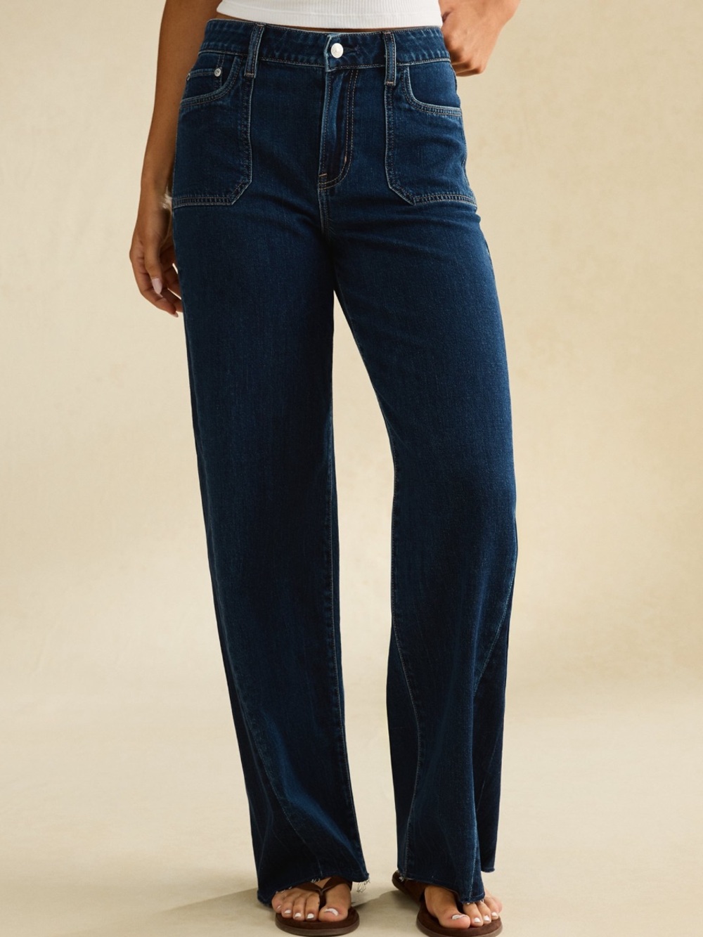 American Eagle Dreamy Drape Super High Waisted Baggy Wide Leg Jean